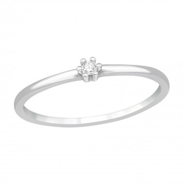Round - 925 Sterling Silver Rings with CZ SD40259