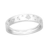 Star And Moon - 925 Sterling Silver Rings with CZ SD40427