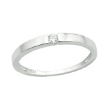 Single Stone - 925 Sterling Silver Rings with CZ SD40428