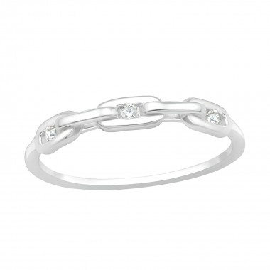Chain - 925 Sterling Silver Rings with CZ SD40430