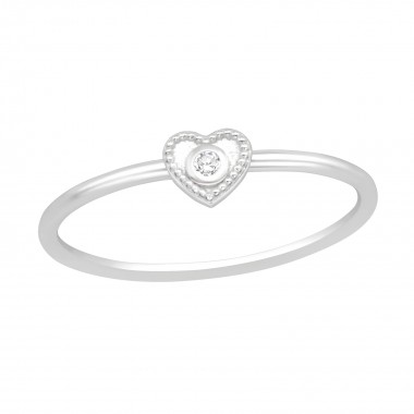 Heart - 925 Sterling Silver Rings with CZ SD40609