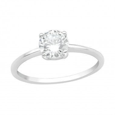 Solitaire - 925 Sterling Silver Rings with CZ SD40700