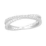 Intertwining - 925 Sterling Silver Rings with CZ SD40740