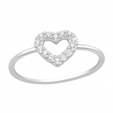 Heart - 925 Sterling Silver Rings with CZ SD40746
