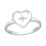 Heart - 925 Sterling Silver Rings with CZ SD40747