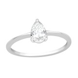 Pear - 925 Sterling Silver Rings with CZ SD40933