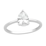 Pear - 925 Sterling Silver Rings with CZ SD40938