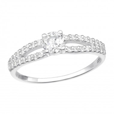 Solitaire - 925 Sterling Silver Rings with CZ SD41051