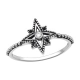 Star - 925 Sterling Silver Rings with CZ SD41053