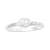Oval - 925 Sterling Silver Rings with CZ SD41386