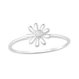 Flower - 925 Sterling Silver Rings with CZ SD41401