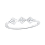 Geometric - 925 Sterling Silver Rings with CZ SD41402