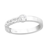 Braid - 925 Sterling Silver Rings with CZ SD41440
