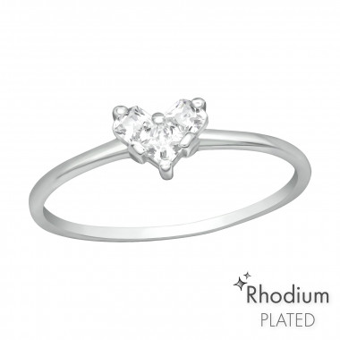 Heart - 925 Sterling Silver Rings with CZ SD41716