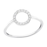 Circle - 925 Sterling Silver Rings with CZ SD41717