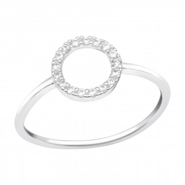 Circle - 925 Sterling Silver Rings with CZ SD41717