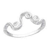 Wave - 925 Sterling Silver Rings with CZ SD42307