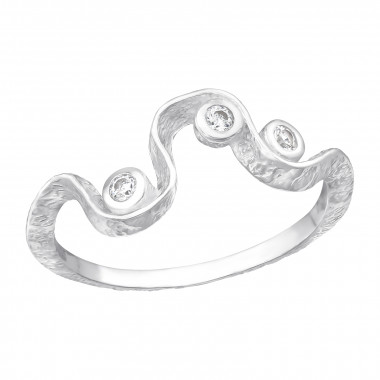 Wave - 925 Sterling Silver Rings with CZ SD42307