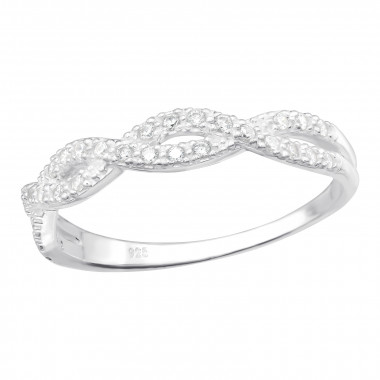 Intertwining - 925 Sterling Silver Rings with CZ SD42594