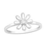 Flower - 925 Sterling Silver Rings with CZ SD43589