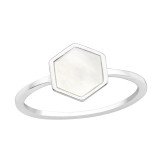 Hexagon - 925 Sterling Silver Rings with CZ SD43595