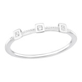 Plain - 925 Sterling Silver Rings with CZ SD43853