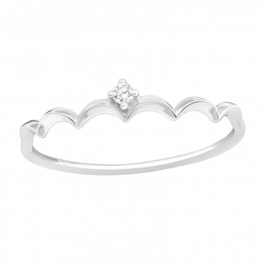Crown - 925 Sterling Silver Rings with CZ SD44008