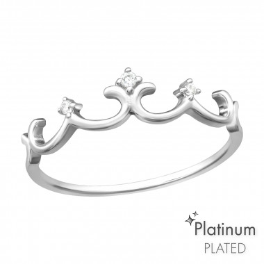 Crown - 925 Sterling Silver Rings with CZ SD44123