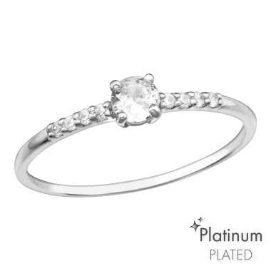 Solitaire - 925 Sterling Silver Rings with CZ SD44124