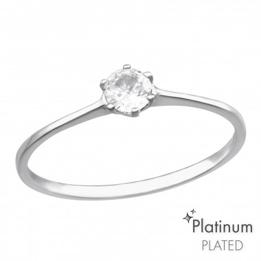 Solitaire - 925 Sterling Silver Rings with CZ SD44125