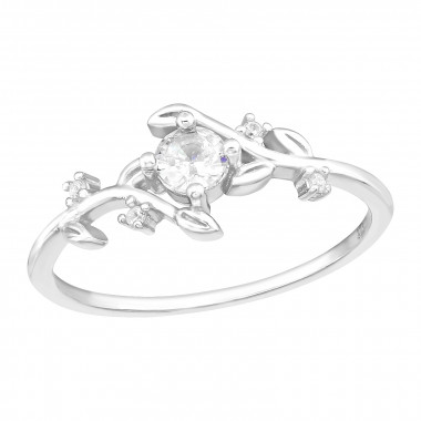 Leaf - 925 Sterling Silver Rings with CZ SD44598