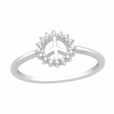 Peace - 925 Sterling Silver Rings with CZ SD44614