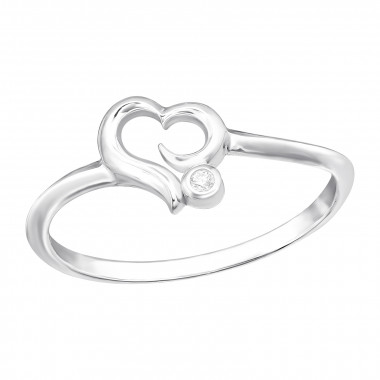 Heart - 925 Sterling Silver Rings with CZ SD44918