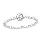Round - 925 Sterling Silver Rings with CZ SD45017