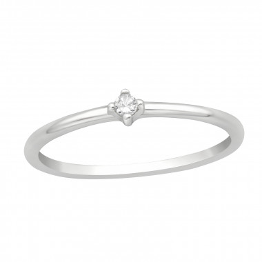 Solitaire - 925 Sterling Silver Rings with CZ SD45065