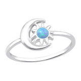 Moon And Star - 925 Sterling Silver Rings with CZ SD45290