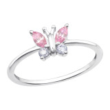 Butterfly - 925 Sterling Silver Rings with CZ SD45293