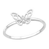 Butterfly - 925 Sterling Silver Rings with CZ SD45295