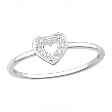 Heart - 925 Sterling Silver Rings with CZ SD45792
