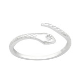 Snake Open - 925 Sterling Silver Rings with CZ SD46154