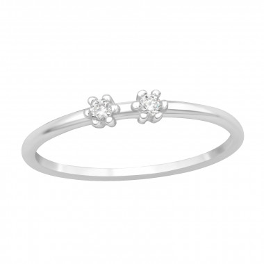 Duo Stone - 925 Sterling Silver Rings with CZ SD46161