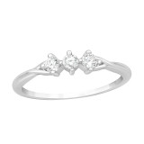 Three Stone - 925 Sterling Silver Rings with CZ SD46162