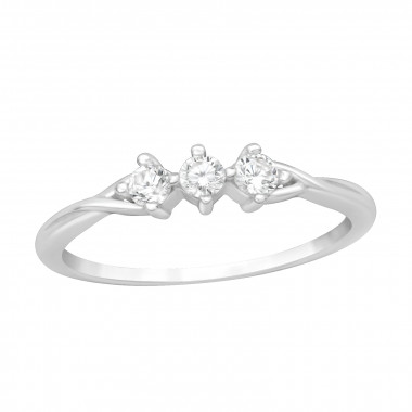 Three Stone - 925 Sterling Silver Rings with CZ SD46162