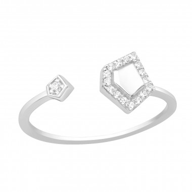 Free Form Open - 925 Sterling Silver Rings with CZ SD46168