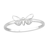 Butterfly - 925 Sterling Silver Rings with CZ SD46315
