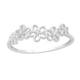 Connected Flowers - 925 Sterling Silver Rings with CZ SD46323