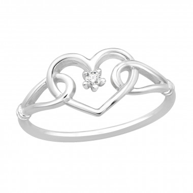 Heart - 925 Sterling Silver Rings with CZ SD46383