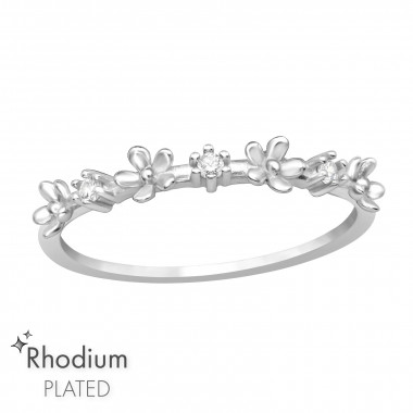 Flowers - 925 Sterling Silver Rings with CZ SD47144