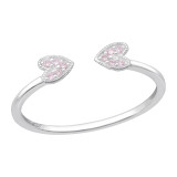 Double Heart - 925 Sterling Silver Rings with CZ SD47203