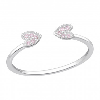 Double Heart - 925 Sterling Silver Rings with CZ SD47203
